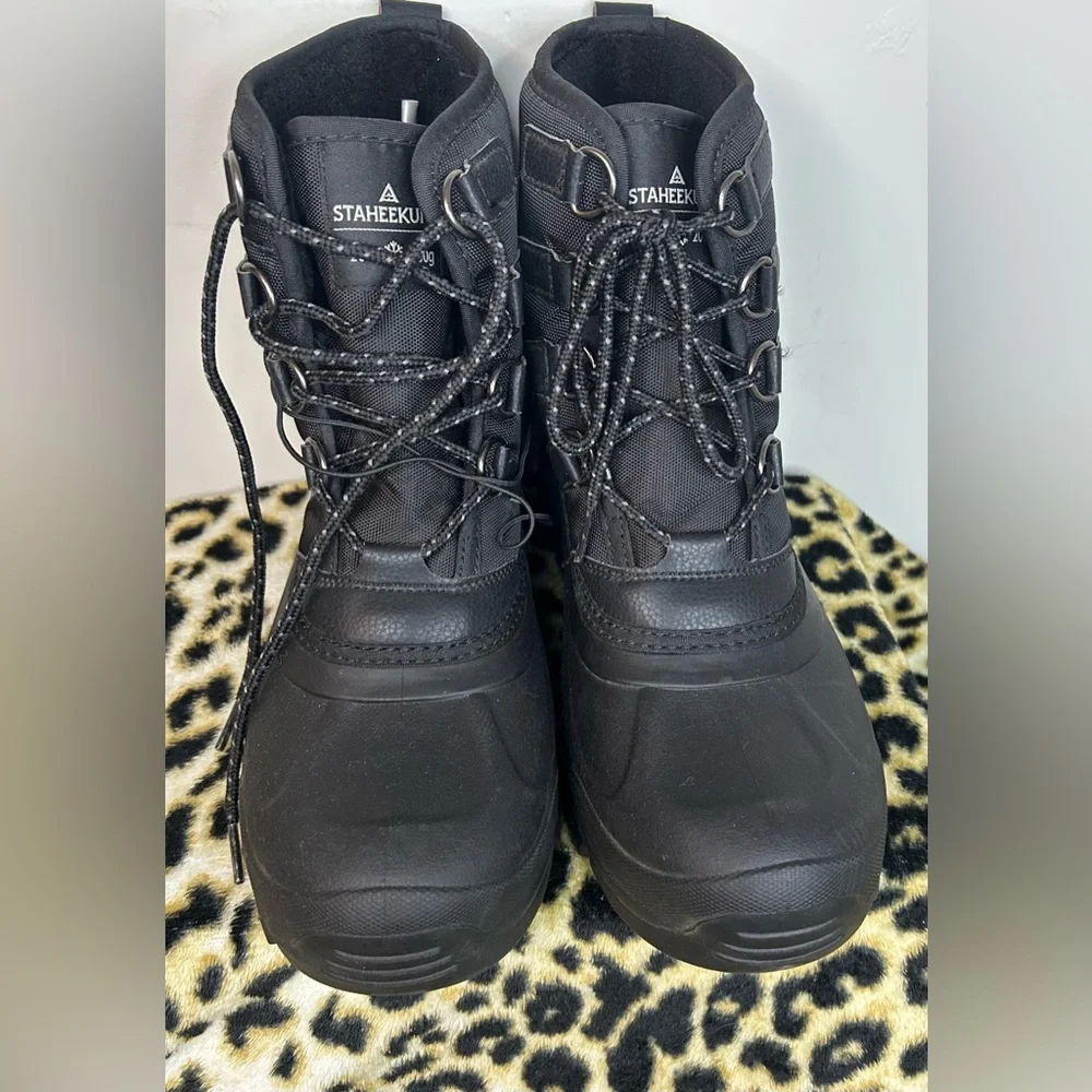Staheekum Mens Winter Duck Boots 8 Black 3M Thinsulate Snow Hiking Boots